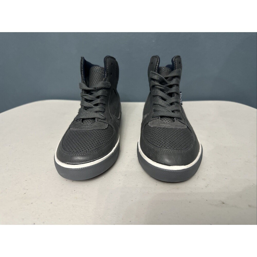 Nautica Kids Horizon Sneaker Lace Up Fashion Shoe - Youth Grey-Hi Top Size 3